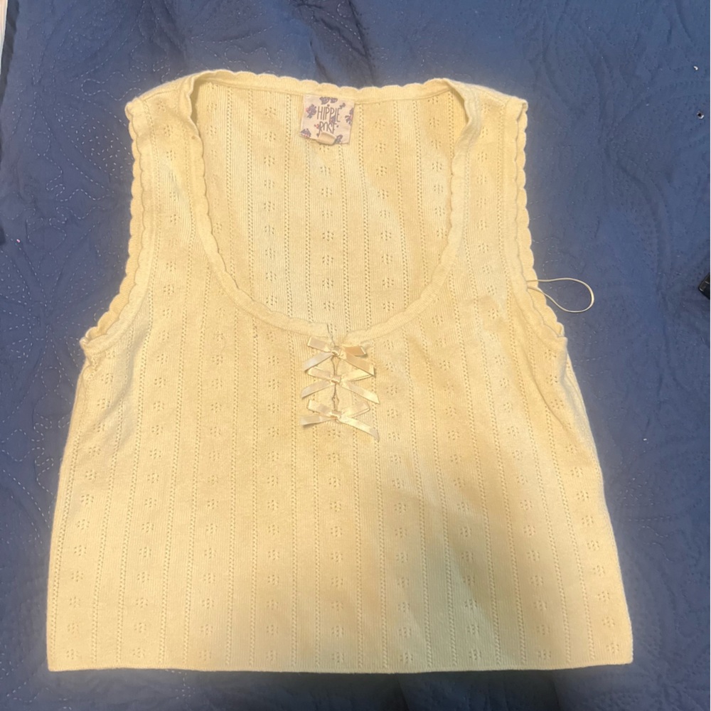 Hippie Rose Light Yellow Knit Top